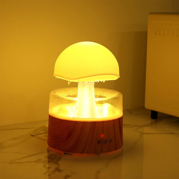 Mushroom Rain Cloud Humidifier – 7-Color LED & Aromatherapy Diffuser for Relaxation & Skin Hydration - Samanta Factory