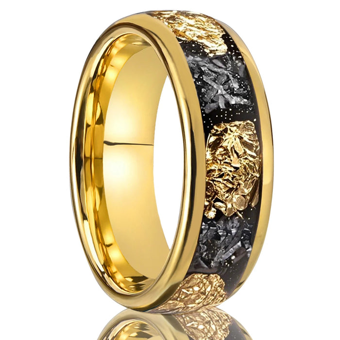 Men’s Tungsten Wedding Band – 18K Gold Plated Finish SF