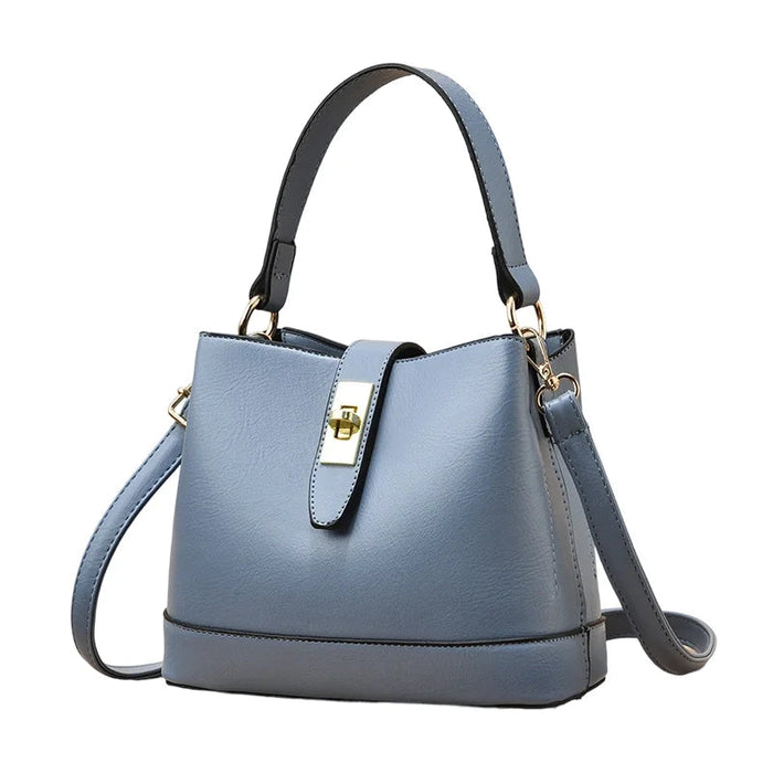 Women’s Two-Tone Bucket Bag – Large Capacity Faux Leather Crossbody & Shoulder Handbag SF