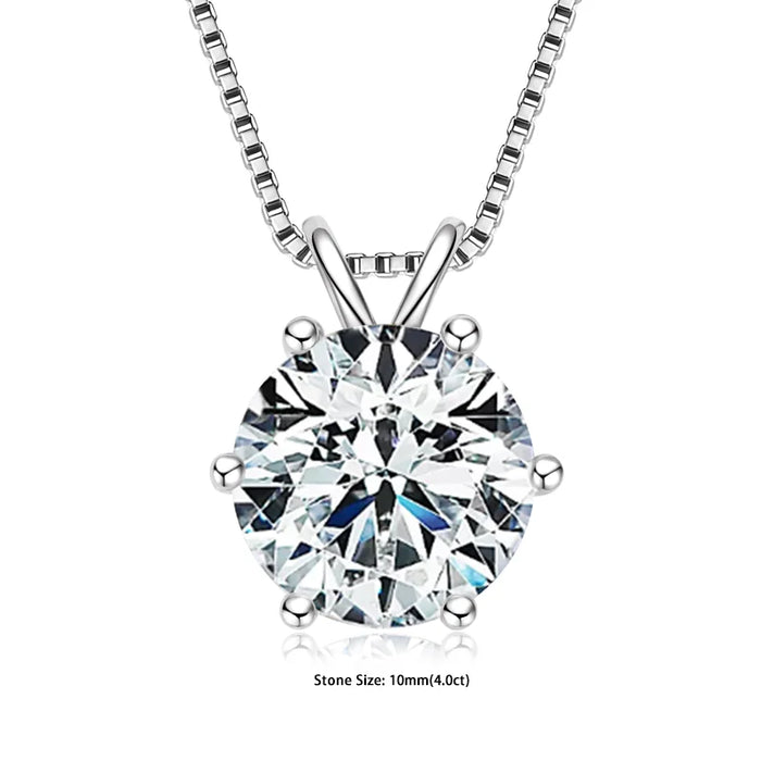 Moissanite Pendant Necklace – D-Color Round Solitaire