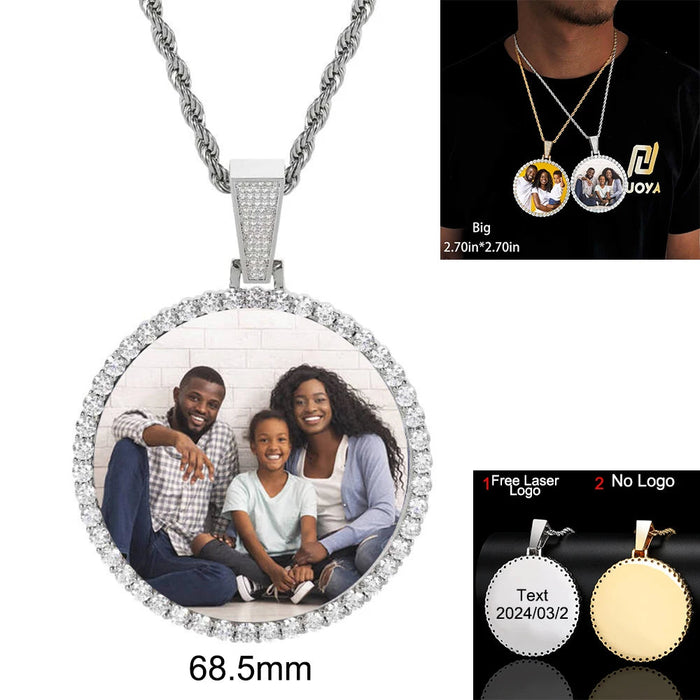 Custom Photo Necklace – Personalized Medallion Picture Pendant Chain SF