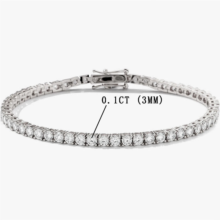 Moissanite Vintage Bracelet – 925 Sterling Silver Unisex Jewelry - Samanta Factory
