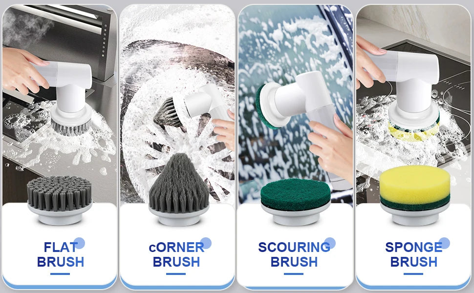 Electric Cleaning Brush – Rechargeable Scrubber with 180-Minute Runtime