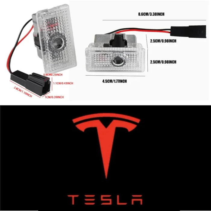 Tesla 2Pcs Car Door Projector Welcome Lights Accessories For Tesla Model 3 S X Y Cybertruck Roadster SpaceX Car Accessories - Samanta Factory
