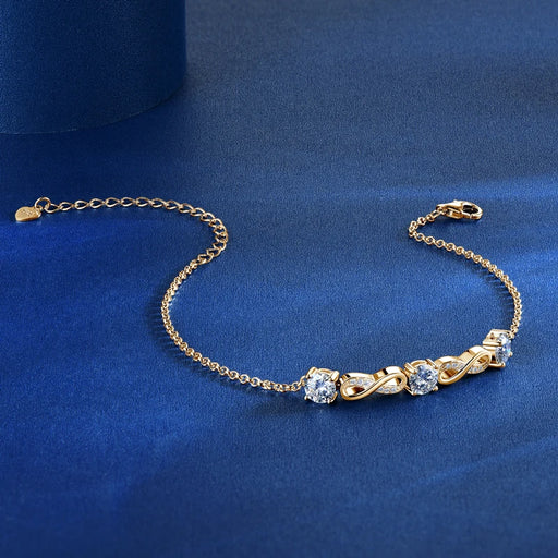 925 Sterling Silver Bracelet with D-Color Moissanite, Adjustable Chain, Certified Fine Jewelry