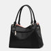 Women's Fur Detail Satchel Bag – PU Leather Patchwork Zipper Handbag SF