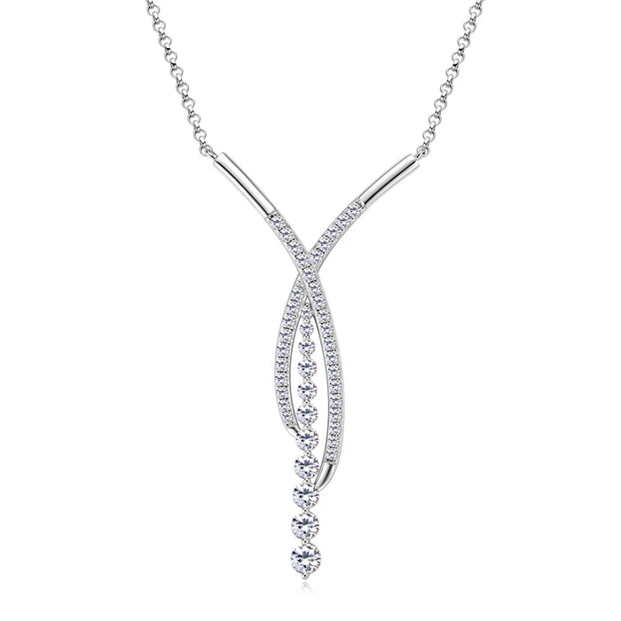 Moissanite Pendant Necklace – 2 Carat D-Color Round Solitaire