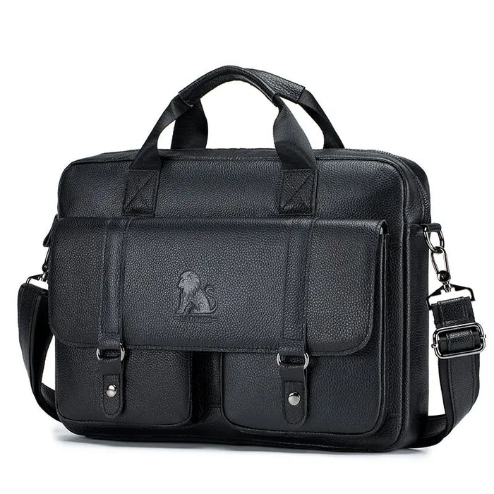 Leather Business Briefcase – 15-Inch Professional Work Bag for Men SF