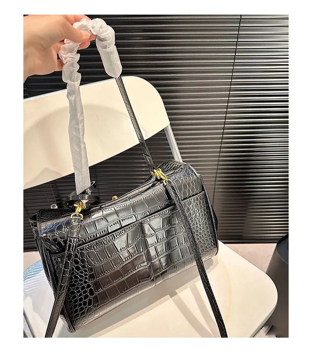 Urban Crossbody Bag - Lock Buckle Minimalist Design