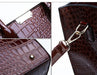 Luxury Crocodile Pattern Handbag – Large Capacity Vintage Women’s Leather Tote Shoulder Bag SF