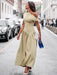 Maxi Dress – Pleated Patchwork Elegance - Samanta Factory