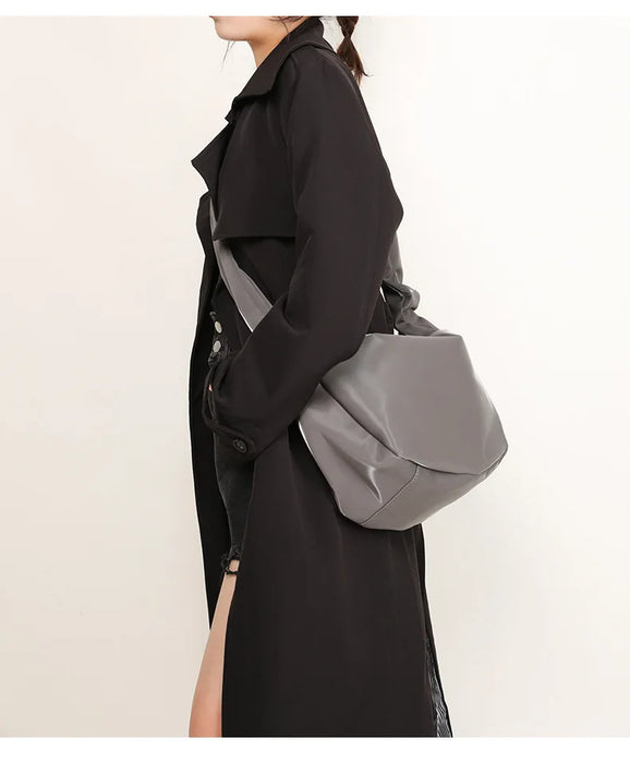 PU Leather Shoulder Bag – Versatile Solid-Color Satchel