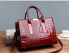 Luxury Crocodile Pattern Handbag – Large Capacity Vintage Women’s Leather Tote Shoulder Bag SF