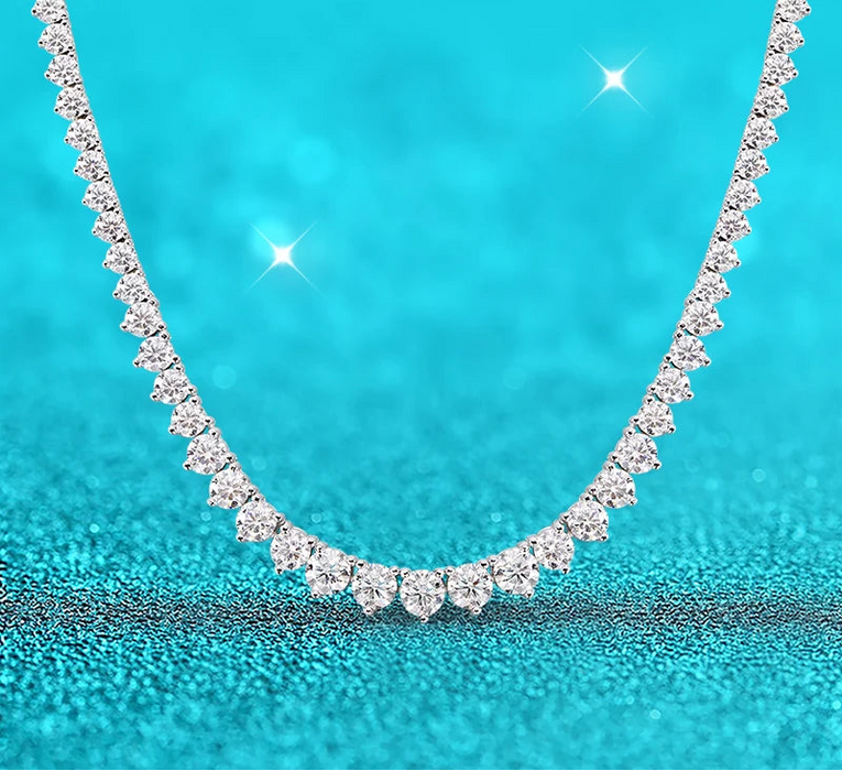 D color VVS1 moissanite water drop pendant on 925 sterling silver chain