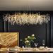 Modern crystal semi-flush mount chandelier with up and down metal shades