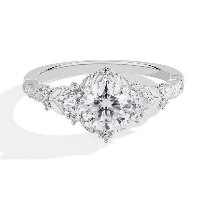 Moissanite Diamond Ring – 1CT D VVS1 Round Cut SF