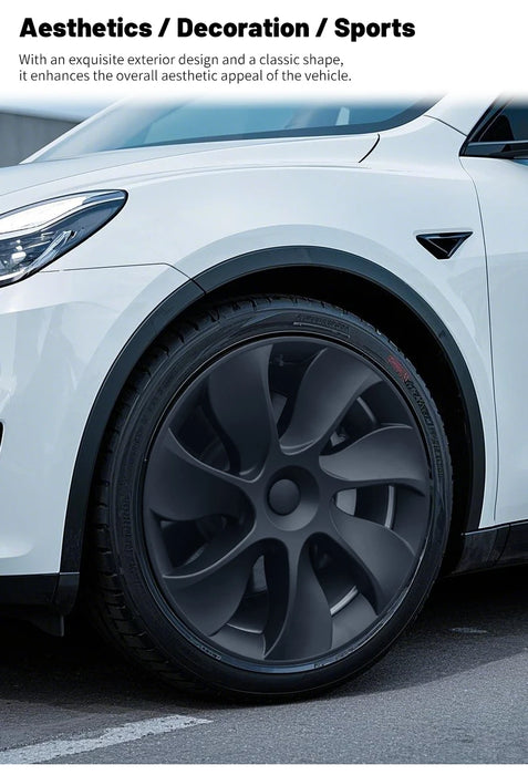 4PCS 19 Inch Cyclone Style Wheel Covers for Tesla Model Y (2020-2024) Right & Left Automobile Accessories Hubcaps Replacement - Samanta Factory