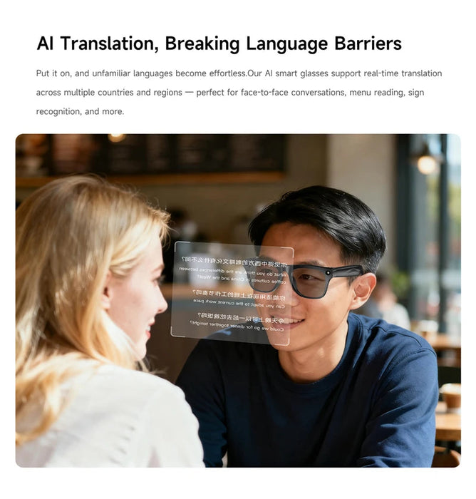 AI Smart Glasses with 6K Camera & Translation – Bluetooth Calling Music Photochromic Eyewear SF