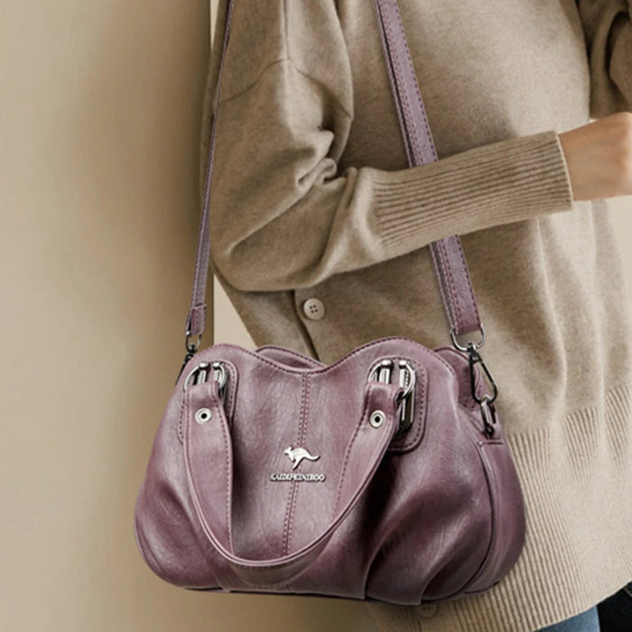 Women’s Tote Bag – Sequined Letter Design & Soft Leather Shoulder Handbag - Samanta Factory