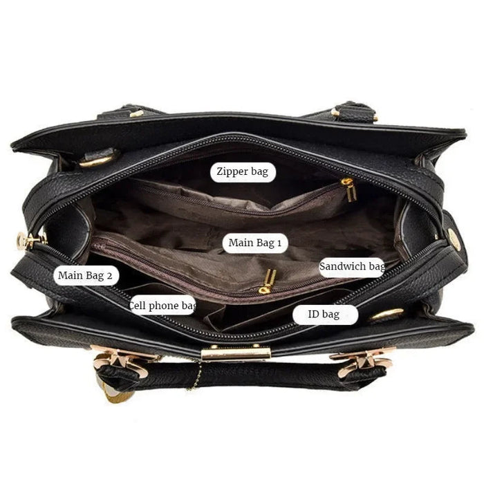 Women’s Large Capacity Boston Handbag – PU Leather Shoulder & Crossbody Tote Bag SF