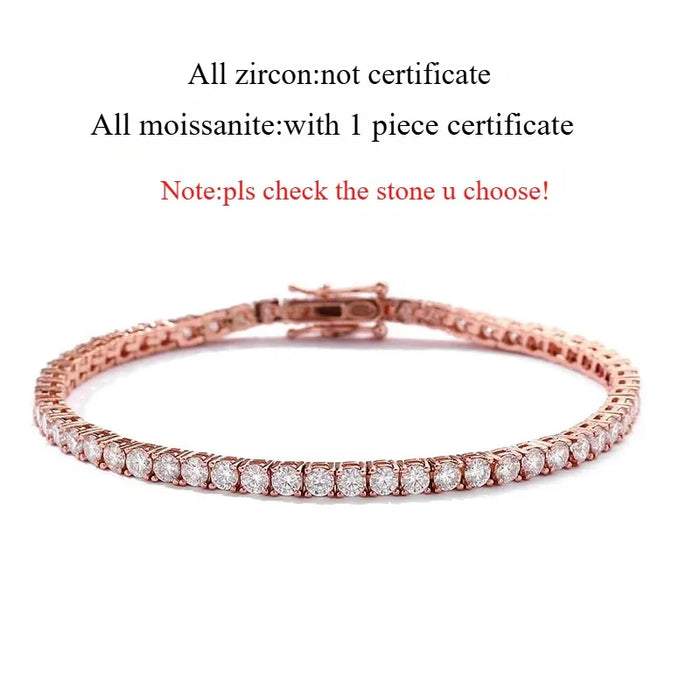 Moissanite Tennis Bracelet – 18K Gold Plated S925 Sterling Silver