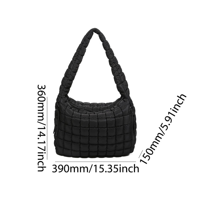Women’s Puffer Shoulder Bag – Fashion Bubble Tote with Large Capacity