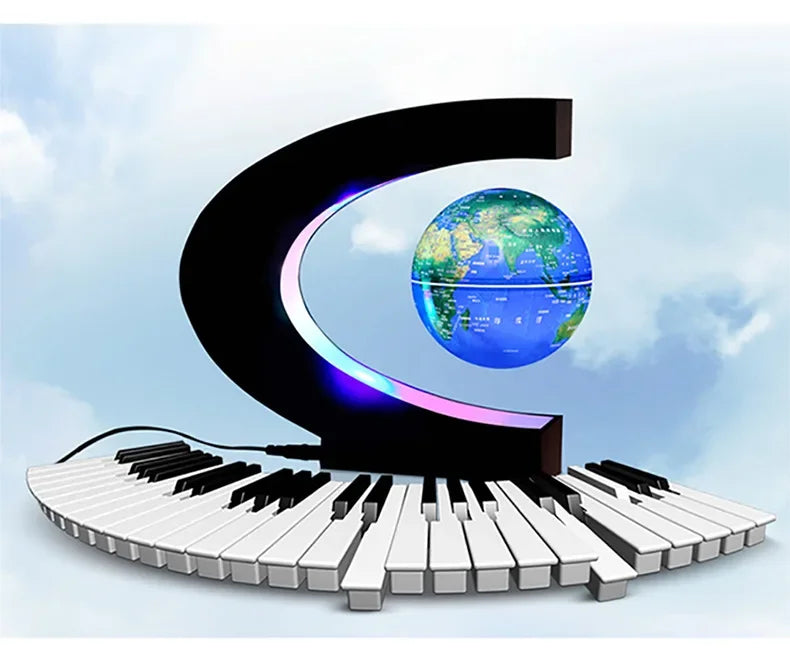 Magnetic Levitating Globe – 4-Inch Floating Earth with LED Light for Home & Office Decor