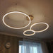 Modern LED Pendant Light – Gold Aluminum Chandelier with Remote Control - Samanta Factory