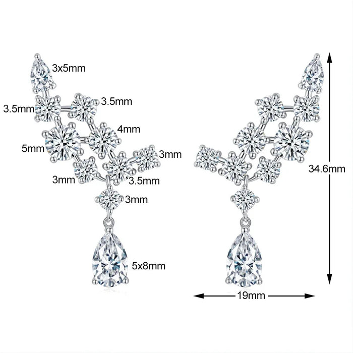 Pear Cut Moissanite Drop Earrings – D Color VVS1 Elegance SF