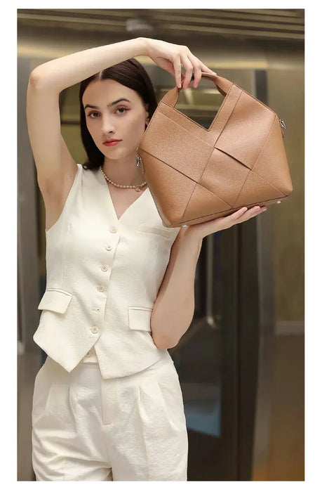 Cow Leather Shoulder Bag – Soft Satchel for Four Seasons SF