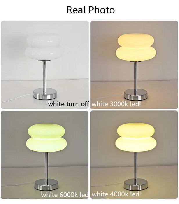 Modern Stained Glass Table Lamp – Touch Control LED Bedside Lighting