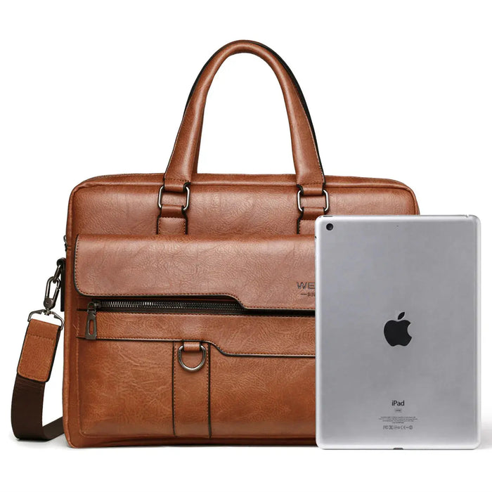 Men’s Business Laptop Briefcase – PU Leather Office Work Bag SF