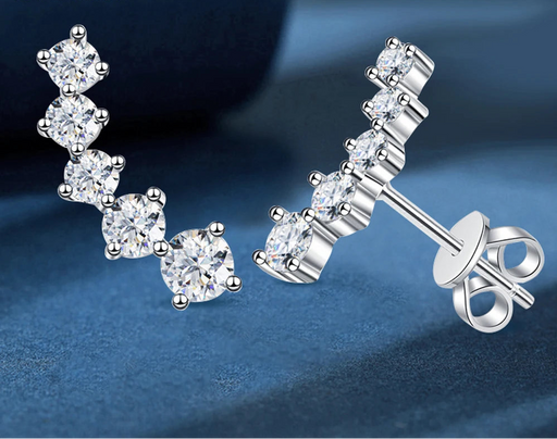 D Color VVS1 Moissanite Stud Earrings | 925 Sterling Silver Excellent Cut