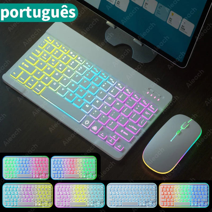 RGB Wireless Keyboard & Mouse Combo – Bluetooth & 2.4GHz for Tablet, Phone & PC Samanta Factory