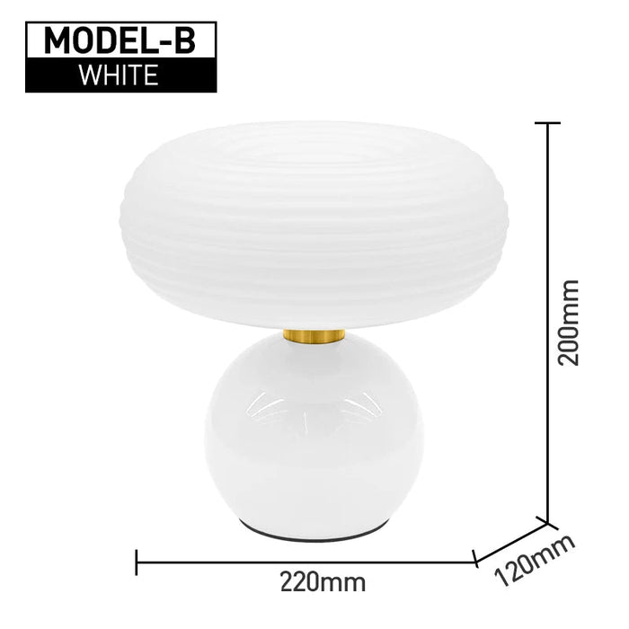 Modern LED Table Lamp – Dimmable Frosted Glass Shade - Samanta Factory