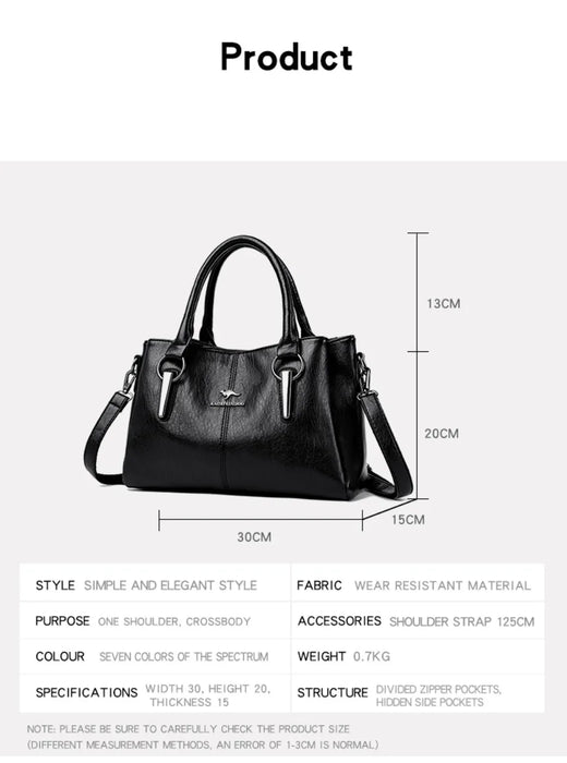 Casual Tote Shoulder & Crossbody Bag – Versatile, Soft PU Leather with Sequined Design - Samanta Factory