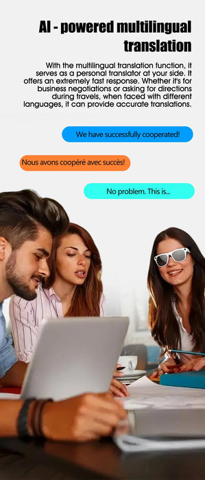AI Smart Glasses with 6K Camera & Translation – Bluetooth Calling Music Photochromic Eyewear SF