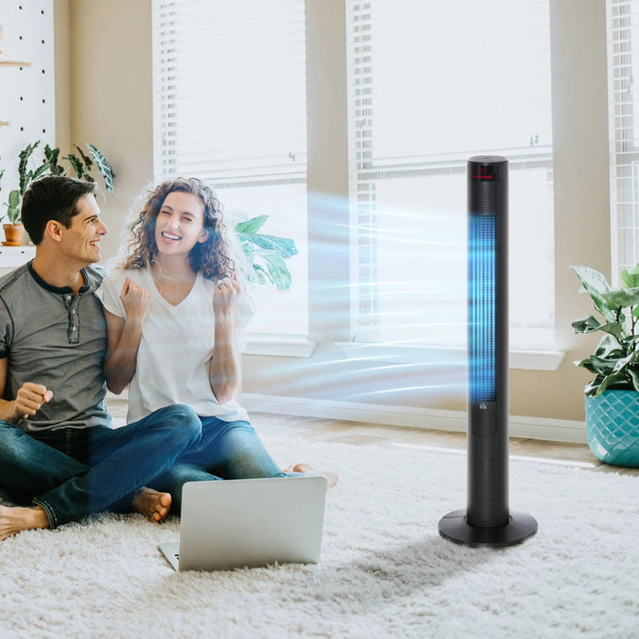 Tower Fan – 3-Speed Oscillating Standing Fan with Remote Control & 12-Hour Timer SF