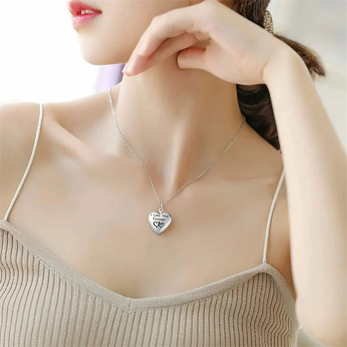 Custom Photo Locket Necklace – Personalized Heart Pendant for Men/ Women SF
