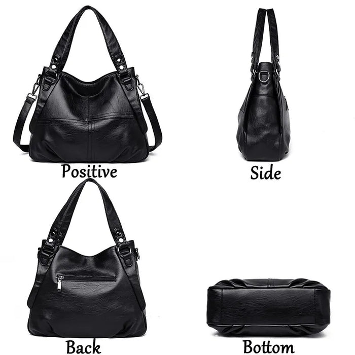 Genuine Leather Tote Bag – Vintage Unisex Handbag with Large Capacity - Samanta Factory