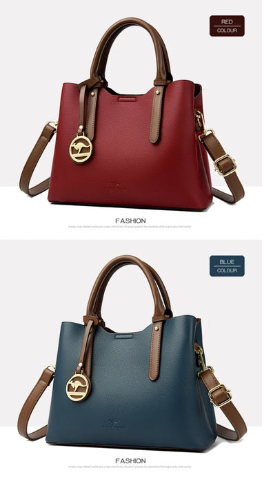 Soft PU Leather Handbag for Women – Luxury Designer Shoulder Tote - Samanta Factory