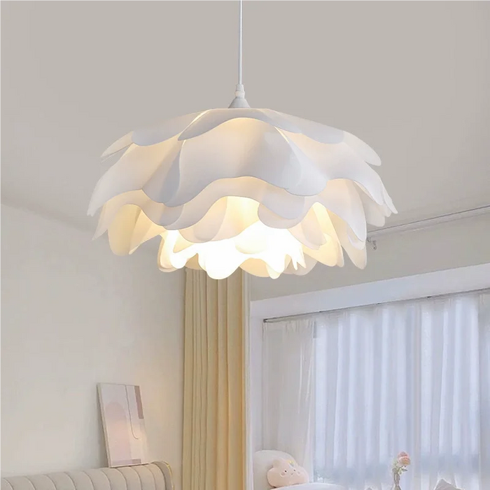 Nordic Pine Cone Pendant Light – White Hand-Knitted Metal Chandelier - Samanta Factory