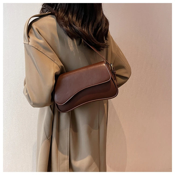 Women’s PU Saddle Bag – Stylish Hasp Closure & Interior Zipper Pocket - Samanta Factory