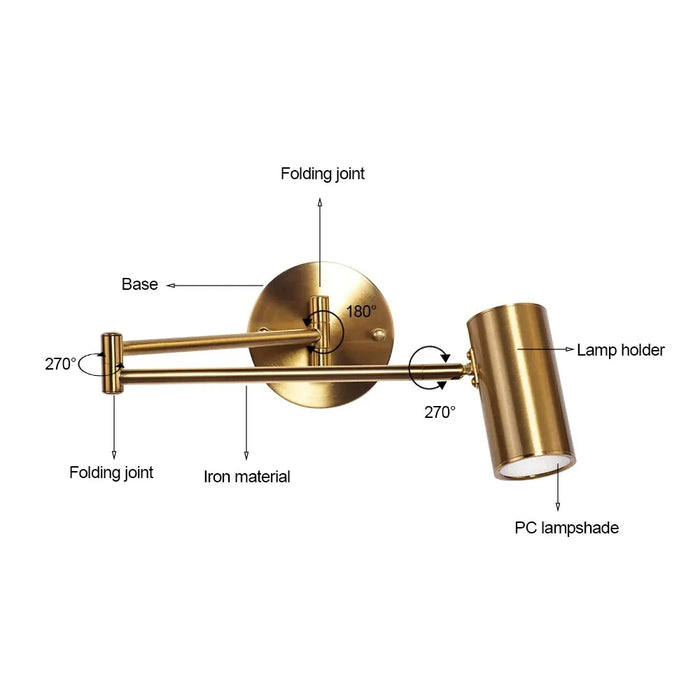 Modern Wall-Mounted LED Lamp – Adjustable Swing Arm with Warm/Cold Light for Bedrooms & Living Rooms - Samanta Factory