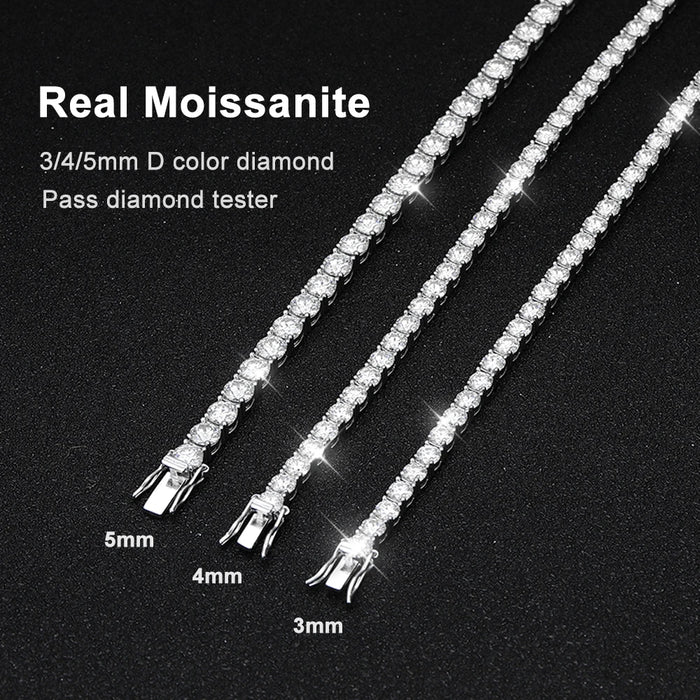 Moissanite Cuban Link Bracelet – 925 Sterling Silver with Certificate - Samanta Factory