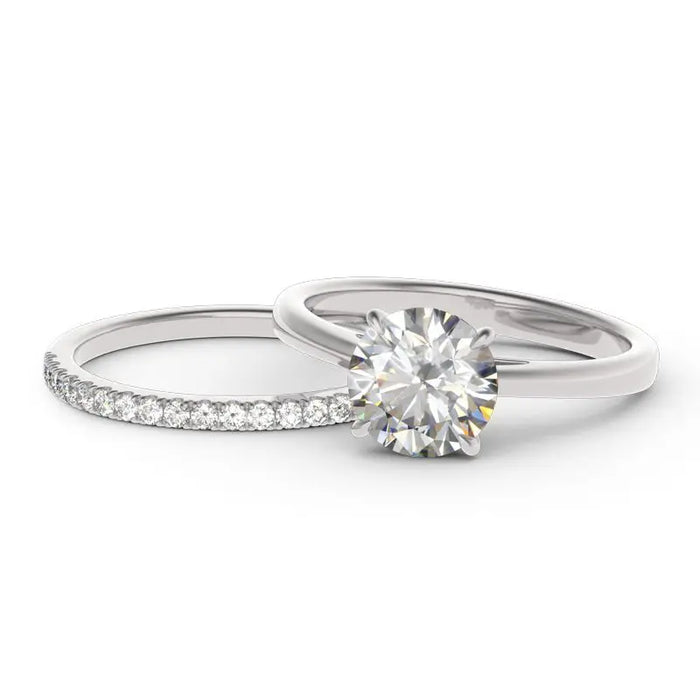 Moissanite Engagement Ring – 2.0ct Round Center Stone