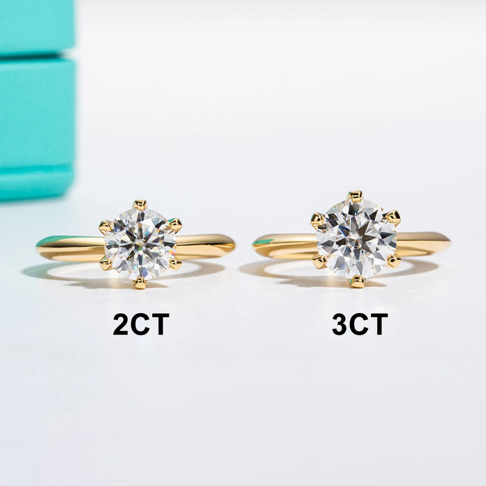 Moissanite Engagement Ring – D Color Lab-Certified 925 Sterling Silver