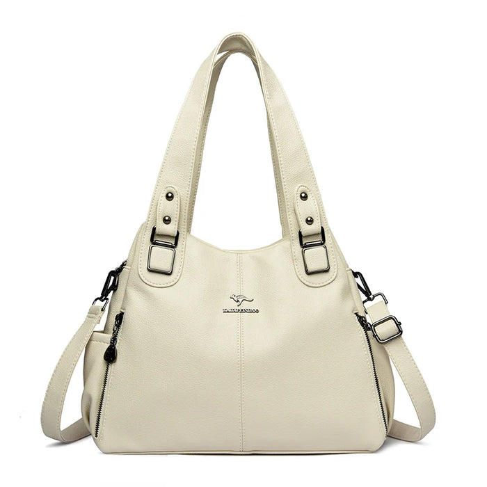 Soft Leather Handbag for Women – Luxury Designer Shoulder Tote, Large Capacity Purse - Samanta Factory