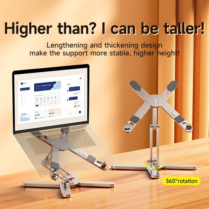 Foldable Laptop Stand 360°Rotation Notebook Table Aluminum Alloy Holder Portable Book Tablet Bracket with Heat Dissipation SF