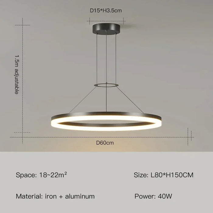 Modern LED Pendant Light – Adjustable Brightness & Color with Remote Control - Samanta Factory